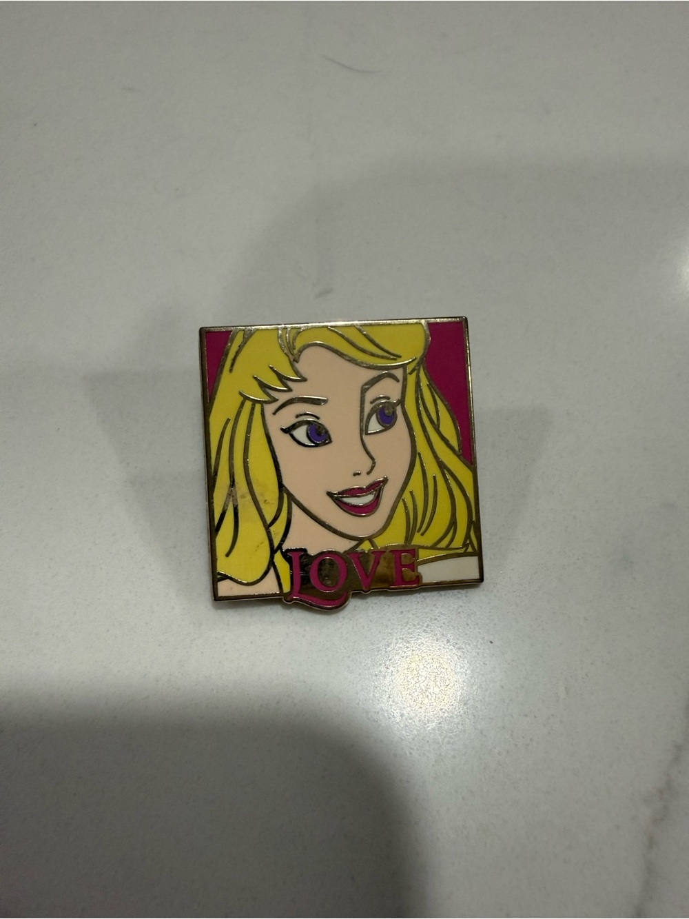 Disney Pink and Yellow Princess LOVE Enamel Pin